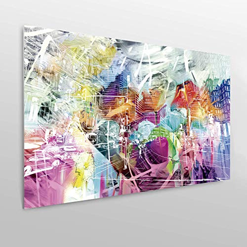 Cabecero Cama PVC Impresión Digital | Ciudad Colorida 150 x 60 cm | Cabecero Original y Económico