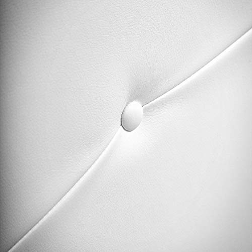 Cabecero de Madera Jazmin, tapizado Acolchado en Polipiel Color Blanco. Cabeceros Madera para Dormitorio | Cama Matrimonio | Cama Juvenil | Camas de 105 cm, 90 cm, 80 cm