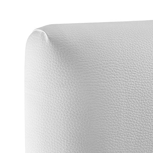 Cabecero de Madera Jazmin, tapizado Acolchado en Polipiel Color Blanco. Cabeceros Madera para Dormitorio | Cama Matrimonio | Cama Juvenil | Camas de 105 cm, 90 cm, 80 cm