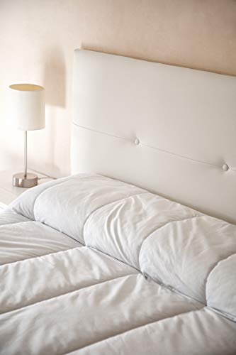 Cabecero de Madera Jazmin, tapizado Acolchado en Polipiel Color Blanco. Cabeceros Madera para Dormitorio | Cama Matrimonio | Cama Juvenil | Camas de 105 cm, 90 cm, 80 cm