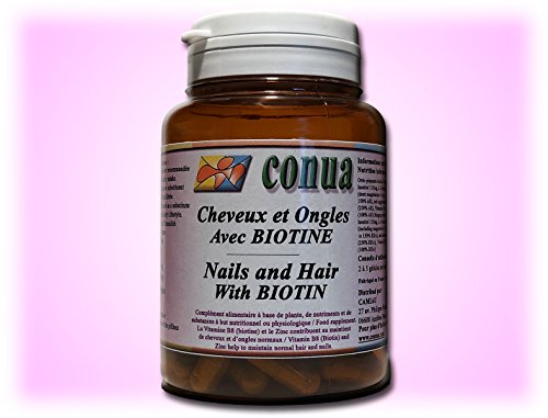 Cabello fuerte uñas y piel con BIOTIN + ZINC, ortiga, vitamina B5 B6 B7 B8, magnesio, L-cisteína, L-Cytin Cápsulas vegetales