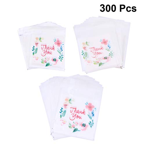 Cabilock 300 Unids Gracias Bolsas de Celofán Impresas Bolsas de Dulces Bolsas de Embalaje de Dulces de Galletas Adhesivas Bolsas de Regalo Favor de Fiesta