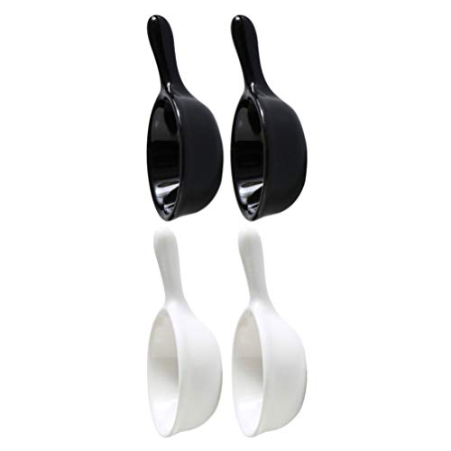 Cabilock 4 Piezas Plato de Salsa de Soja de Cerámica Plato de Condimento Especias Japonesas Soja Condimento de Sushi Bocadillo Cucharada