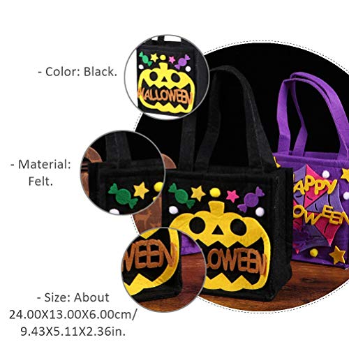 Cabilock - Bolsa de Almacenamiento de Dulces Decorativa para Halloween, 1 Pieza, para niños, Color Negro
