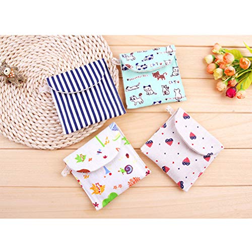 Cabilock Bolsa de Servilletas de 4 Piezas Bolsa de Copa Menstrual Soporte de Almohadilla de Lactancia Samll Monedero Bolsa Billetera Organizador Lavable Bolsa de Almacenamiento (Color Aleatorio)
