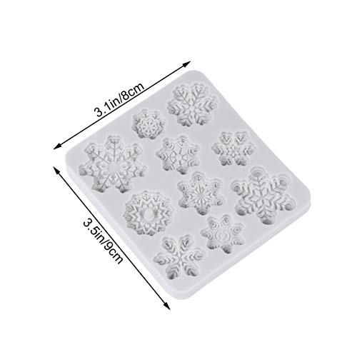 Cabilock Molde de Copo de Nieve de Navidad de 10 Cavidades Molde de Silicona para Fondant Molde de Chocolate para Decoración de Pasteles Dulces de Chocolate (Color Aleatorio)