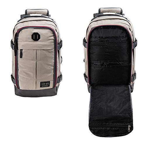 Cabin Max Metz 20L 40x20x25 cm Maleta de Cabina Pequeña Mochila de Viaje Stowaway Ideal para Llevar Debajo del Asiento en Ryanair (Vintage Stone)