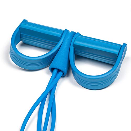 CABINA HOME - Cuerda elástica de entrenamiento con 4 tubos, con pedal, bandas de resistencia, para fitness, dilatación abdominal, amarillo