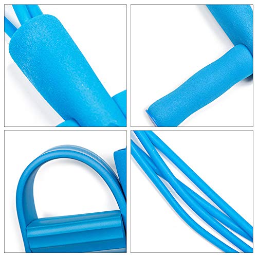CABINA HOME - Cuerda elástica de entrenamiento con 4 tubos, con pedal, bandas de resistencia, para fitness, dilatación abdominal, amarillo
