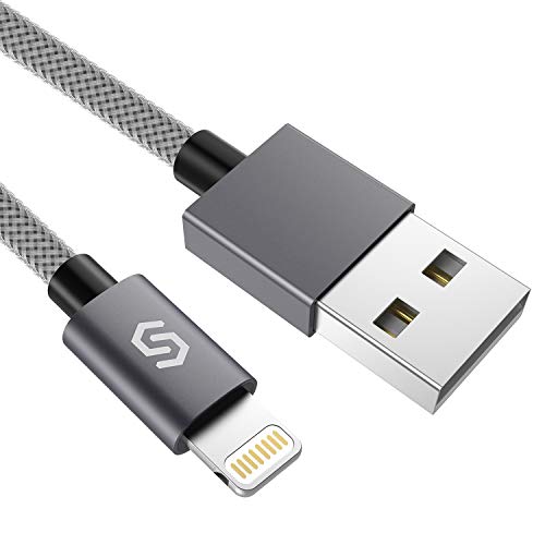Cable iPhone Syncwire Cargador iPhone - [Apple MFi Certificado] Cable Lightning para iPhone 8 / 8 plus / iPhone 7 / 7 plus / 6s / 6s plus / 6 / 6 plus / SE / 5s / 5c / 5, iPad Pro Air 2, iPad mini 4 3 2, iPod - 2M Gris