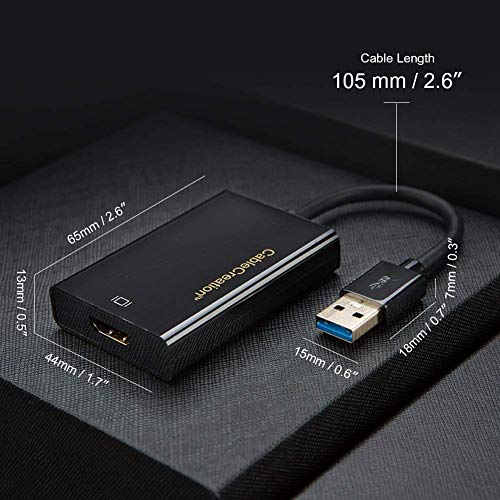 CableCreation Oro Super Speed USB 3.0/2.0 al Adaptador de HDMI para Windows, Mac y Más, Nueva Generación IC chipset, Diseño más Compatible, apoya hasta hasta 2560x1440, Color Negro