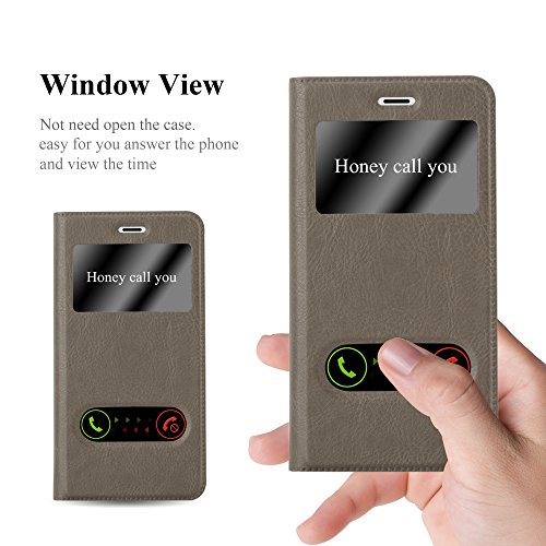 Cadorabo Funda Libro para Nokia 3 2017 en MARRÓN Piedra - Cubierta Proteccíon con Cierre Magnético, Función de Suporte y 2 Ventanas- Etui Case Cover Carcasa