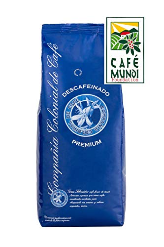 Cafe Descafeinado en Grano 1kg Natural 100% - Café Espresso con un sabor Intenso de Origen Mezcla Colombia y Brasil – Comercio Justo.