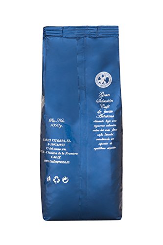 Cafe en Grano Natural Arabica 100% 1kg – Café Espresso Intenso con Mezcla de Origen Colombia y Brasil – Comercio Justo.