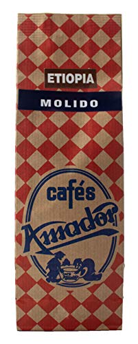 Cafés AMADOR - Café MOLIDO GRUESO Natural Arábica - ETIOPÍA YIRGACHEFFE (Molienda para Prensa Francesa / Cold Brew) (2x250g) 500g