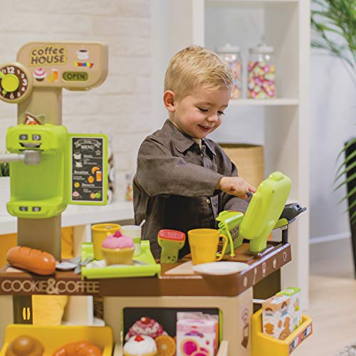 Cafetería Coffee House con luz, sonido y 57 accesorios (Smoby 350214)
