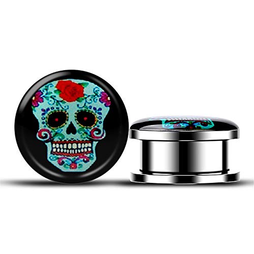 Caishuirong Las camillas del oído Redondo Simple del Acero Inoxidable y la aurícula acupuntura del oído Consejo de Adorno Piercing para Hombre y Mujer (Color : Black, Size : 18MM)