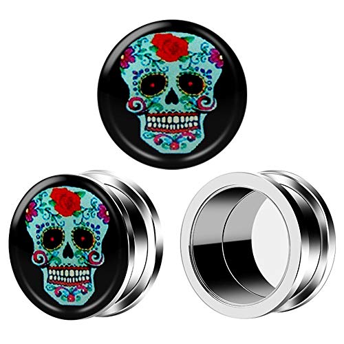 Caishuirong Las camillas del oído Redondo Simple del Acero Inoxidable y la aurícula acupuntura del oído Consejo de Adorno Piercing para Hombre y Mujer (Color : Black, Size : 18MM)