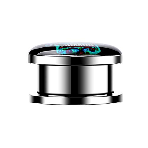 Caishuirong Las camillas del oído Redondo Simple del Acero Inoxidable y la aurícula acupuntura del oído Consejo de Adorno Piercing para Hombre y Mujer (Color : Black, Size : 18MM)