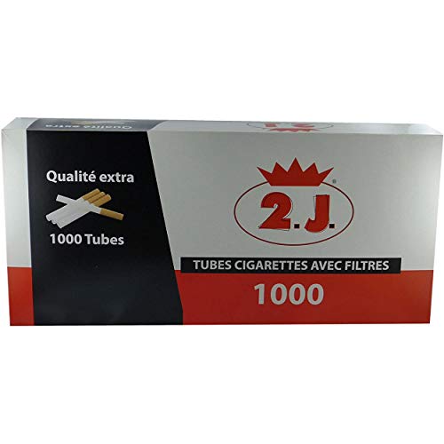 Caja de 1000 tubos de cigarrillos extra en su caja, paquete de 1000 tubos de cigarrillos de alta gama con filtro de marca francesa, baratos para el fumador de tabaco en rollo o fumador de tubo