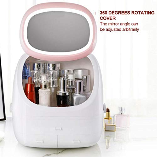 Caja De Almacenamiento De Cosméticos De Gran Capacidad Para La Sala De Estar Del Dormitorio, Caja De Cosméticos A Prueba De Polvo De Escritorio Con Asa