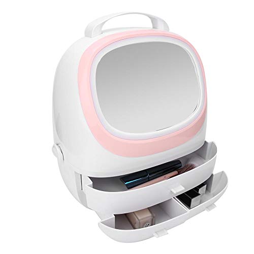 Caja De Almacenamiento De Cosméticos De Gran Capacidad Para La Sala De Estar Del Dormitorio, Caja De Cosméticos A Prueba De Polvo De Escritorio Con Asa