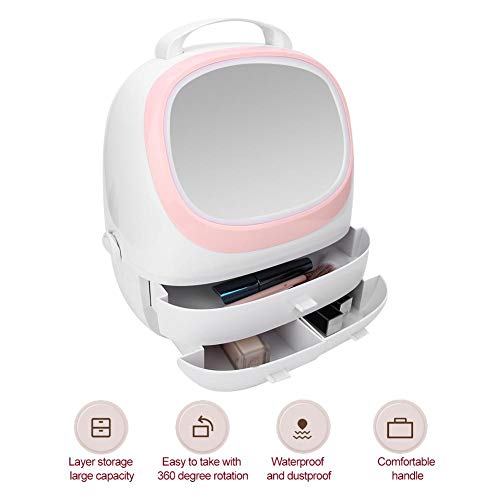 Caja De Almacenamiento De Cosméticos De Gran Capacidad Para La Sala De Estar Del Dormitorio, Caja De Cosméticos A Prueba De Polvo De Escritorio Con Asa