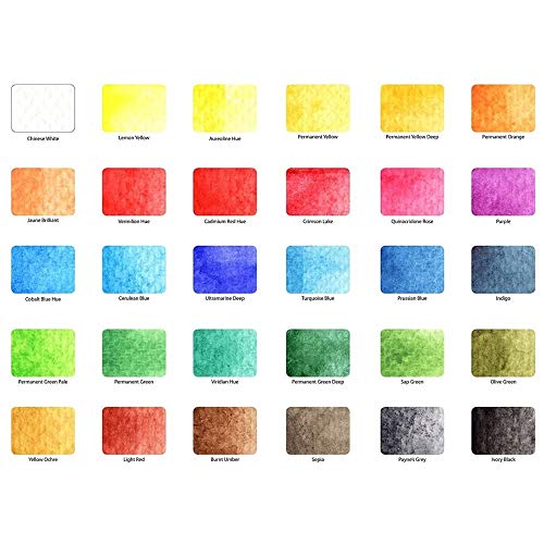 Caja de Dibujo con Acuarelas de Bolsillo, 30 Colores Variados, acrílico, Multicolor, de la Marca Sakura Koi