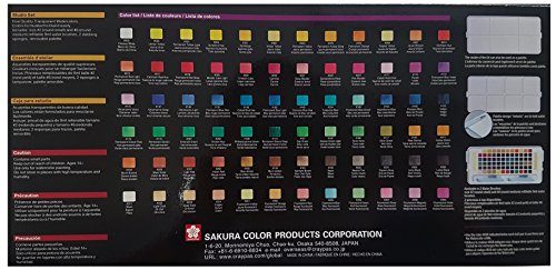 Caja de dibujo con acuarelas de bolsillo, 72 colores variados, acrílico, multicolor, de la marca Sakura Koi