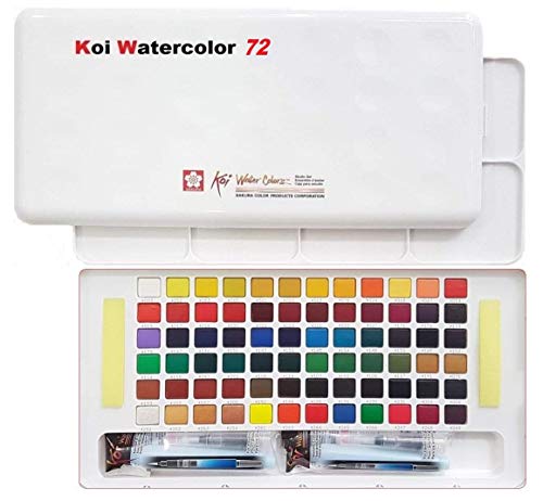 Caja de dibujo con acuarelas de bolsillo, 72 colores variados, acrílico, multicolor, de la marca Sakura Koi