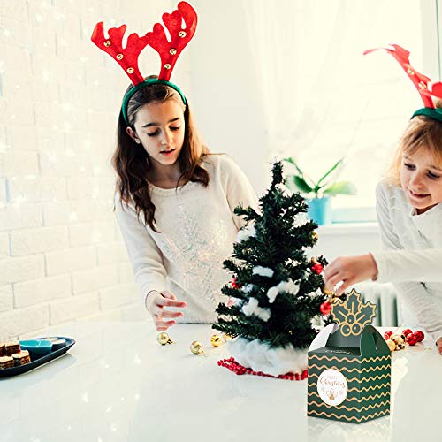 Caja de dulces navideños, 32 piezas de regalo de papel navideño caja de regalo de elementos navideños para los regalos de navidad de navidad, decoraciones de artículos
