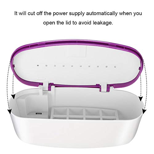 Caja de esterilizador UV, ABS USB profesional de carga Beauty Nail Art Tool Desinfectante UVC, esterilización rápida, para uñas, pinzas, peluquería, spa y cortador Equipo de manicura