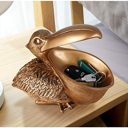 Caja de joyería/Porta Llaves, Porche de Entrada en el gabinete del Zapato Caja de Acabado de Escritorio Caja de Almacenamiento de Objetos pequeños Multiusos en Forma de pájaro Retro Ornamento casero