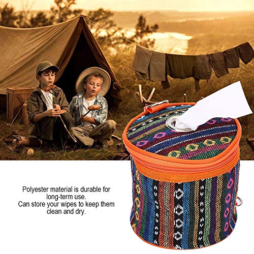 Caja de pa駏elos al Aire Libre Camping Senderismo Toallitas Caja Bolsa de Almacenamiento de Papel de Rollo Plegable para Tienda de campa馻