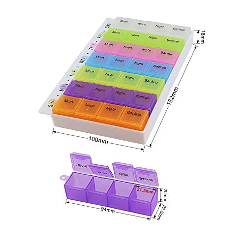 caja de pastillas organizadores de pastillas semanales paquete de 2 días de 4 pastillas dispensador de pastillas (más el cortador de pastillas)