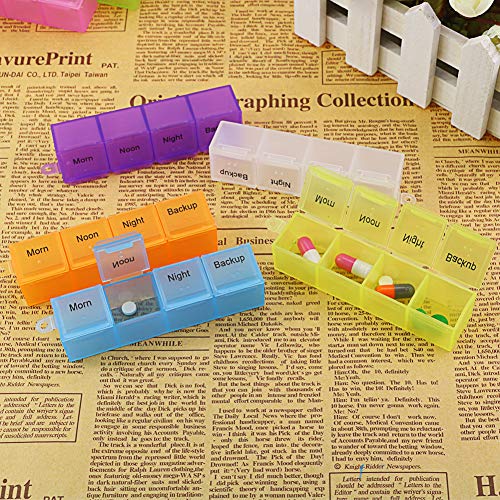 caja de pastillas organizadores de pastillas semanales paquete de 2 días de 4 pastillas dispensador de pastillas (más el cortador de pastillas)
