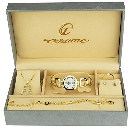 Caja de Regalo Reloj Mujer - Juegos de Joyas- Collar-Anillo- Pendientes - Pulsera