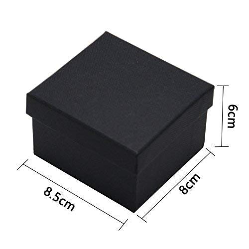 caja del anillo LED - ALLEU caja joyero de para compromiso y boda (negro)