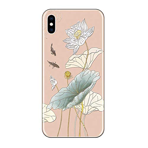 Caja Del Teléfono Móvil,Vintage Rosa Loto Planta Animal Para Peces,8,8Plus For IPhone7,7Plus Resistentes Al Desgaste Y A Prueba De Golpes Antideflagrantes Teléfono Móvil Caso ,For IPhonex/For IPhonexs