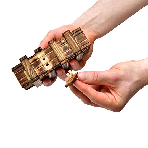 Caja mágica de madera con 2 compartimentos secretos para regalar dinero, vales o joyas.