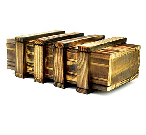 Caja mágica de madera con 2 compartimentos secretos para regalar dinero, vales o joyas.