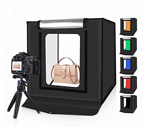 Caja portátil para Estudio fotográfico, Tienda de campaña para Estudio fotográfico portátil, Mesa Plegable, Mini Kit de iluminación LED con Fondos de 6 Colores