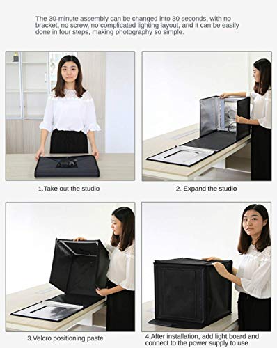 Caja portátil para Estudio fotográfico, Tienda de campaña para Estudio fotográfico portátil, Mesa Plegable, Mini Kit de iluminación LED con Fondos de 6 Colores