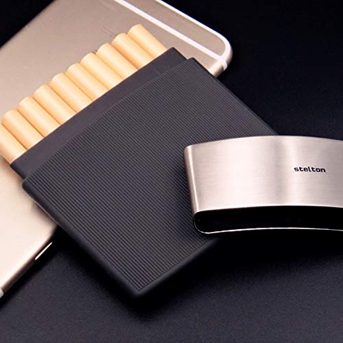 Cajas De Cigarrillos,Slim High-Grade Acero Inoxidable Caja De Tabaco,Extra Impermeable Marco De Metal Fumador Packs-Regalo Comercial Ideal,B