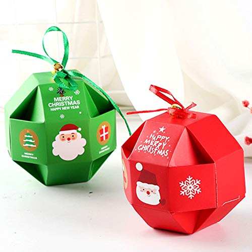 Cajas de Dulces Navideños 12 Piezas Cajas de Dulces Navideñas Cajas Presentes Cajas de Regalo de Favor de Fiesta de Bricolaje para Dulces de Cupcake de Navidad Bolsa de Favor de Fiesta de Niños (A)