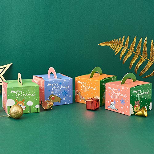 Cajas de Dulces Navideños 32 Piezas Cajas de regalo navideñas Cajas de dulces Cajas Presentes Cajas de dulces con patrones de elementos navideños Cajas de papel navideñas para la fiesta de Navidad