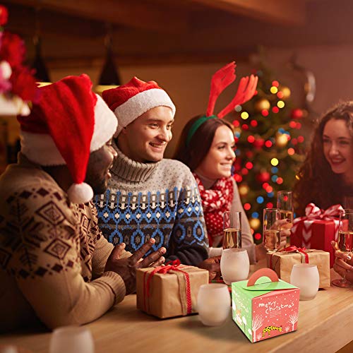 Cajas de Dulces Navideños 32 Piezas Cajas de regalo navideñas Cajas de dulces Cajas Presentes Cajas de dulces con patrones de elementos navideños Cajas de papel navideñas para la fiesta de Navidad