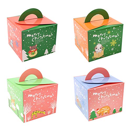 Cajas de Dulces Navideños 32 Piezas Cajas de regalo navideñas Cajas de dulces Cajas Presentes Cajas de dulces con patrones de elementos navideños Cajas de papel navideñas para la fiesta de Navidad