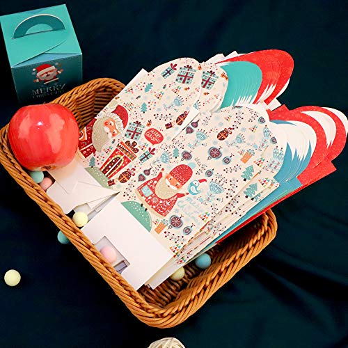 Cajas de dulces navideños,paquete de 30 tema de Navidad caja de regalo de papel artesanal de dibujos animados lindo para niños,caja de regalo de regalo de favor portátil caja de estuche dulce
