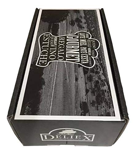 Cajita para Regalo Deliex, Vino Don Luciano Tempranillo y 3 Cremas (Paté, Queso de Torta y Queso de Cabra) para untar.